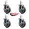 Service Caster 5'' Gray Poly Swivel 7/16'' Grip Ring Stem Caster Set with Brake, 4PK SCC-GR20S514-PPUB-TLB-716138-4 - alternate 2
